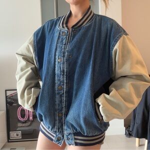 Blue and Beige Varsity Jacket